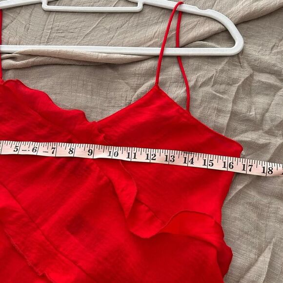 Romantic Red Ruffle Cami Tank – Frill Asymmetrical Style (Sz M, NWT) - Picture 6 of 6